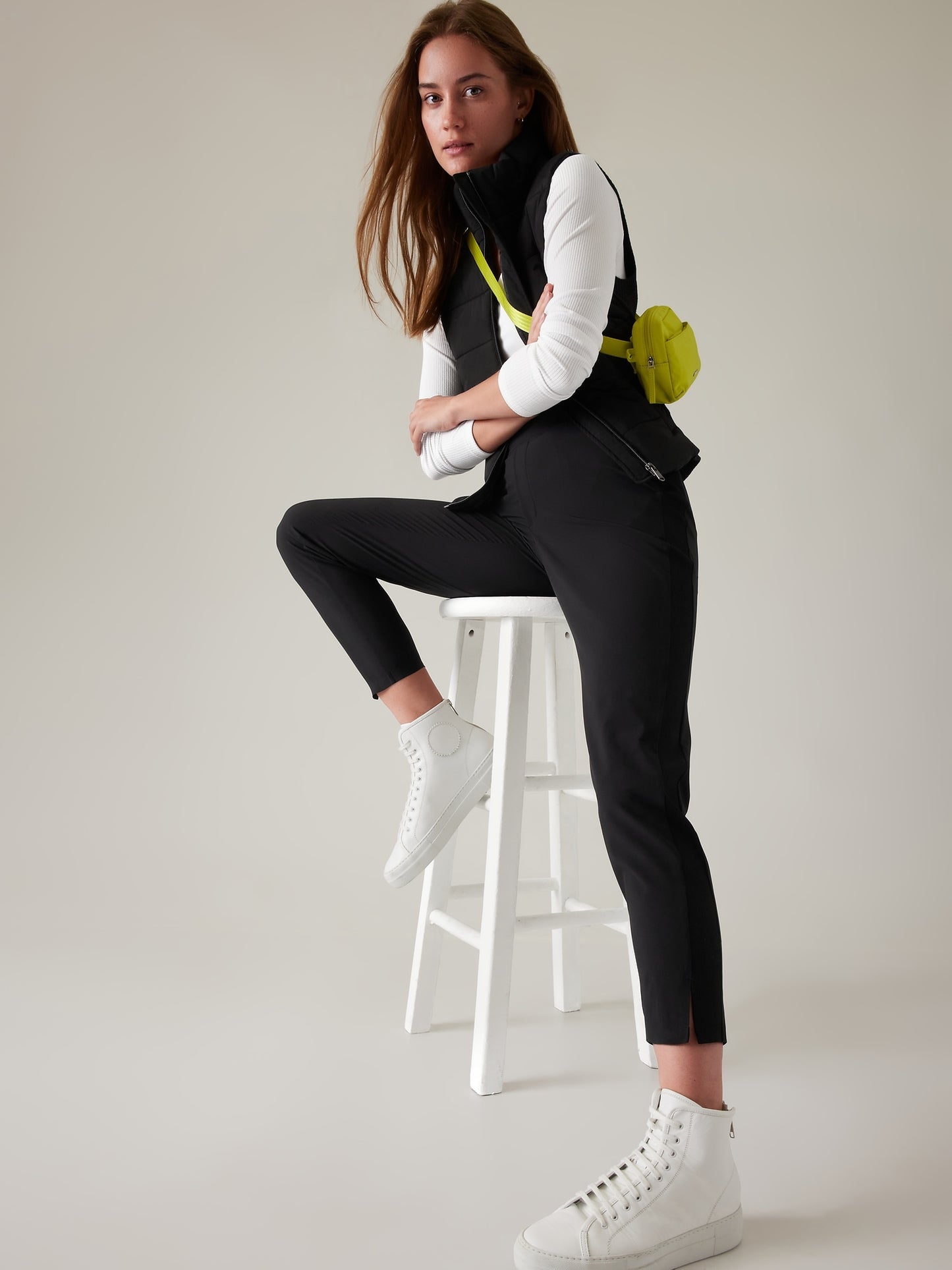 بنطال بروكلين بخصر متوسط الارتفاع للكاحل