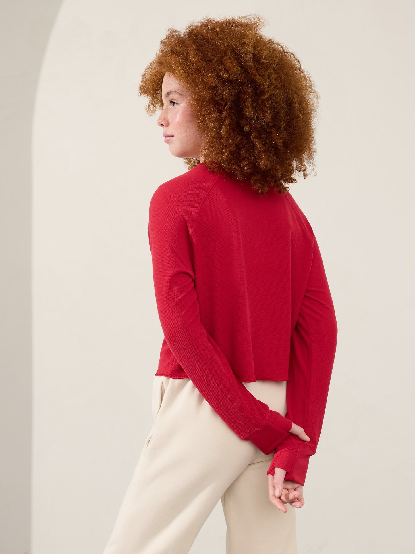 Athleta Girl Wander Waffle Henley Top