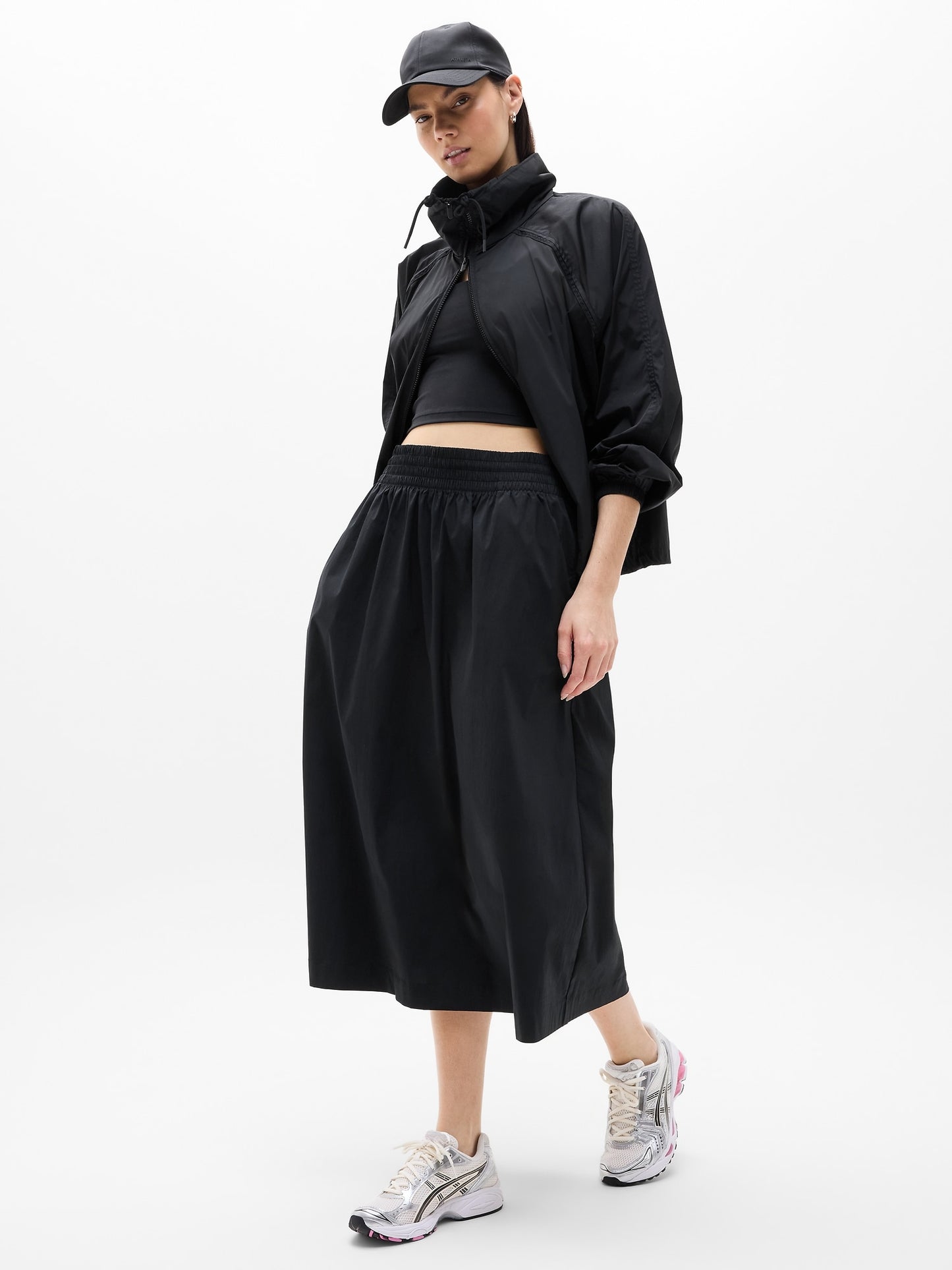Midday Mid Rise Midi Poplin Skirt
