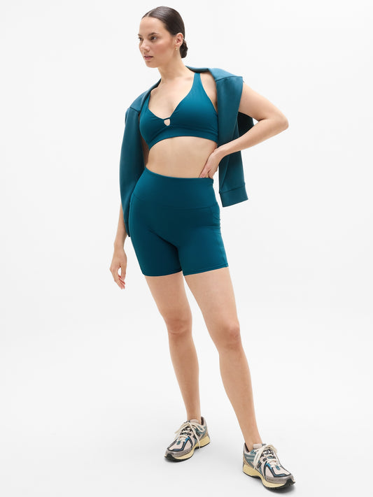 شورت ساليوتيشن بجيب مخفي وخصر مرتفع 5 بوصة