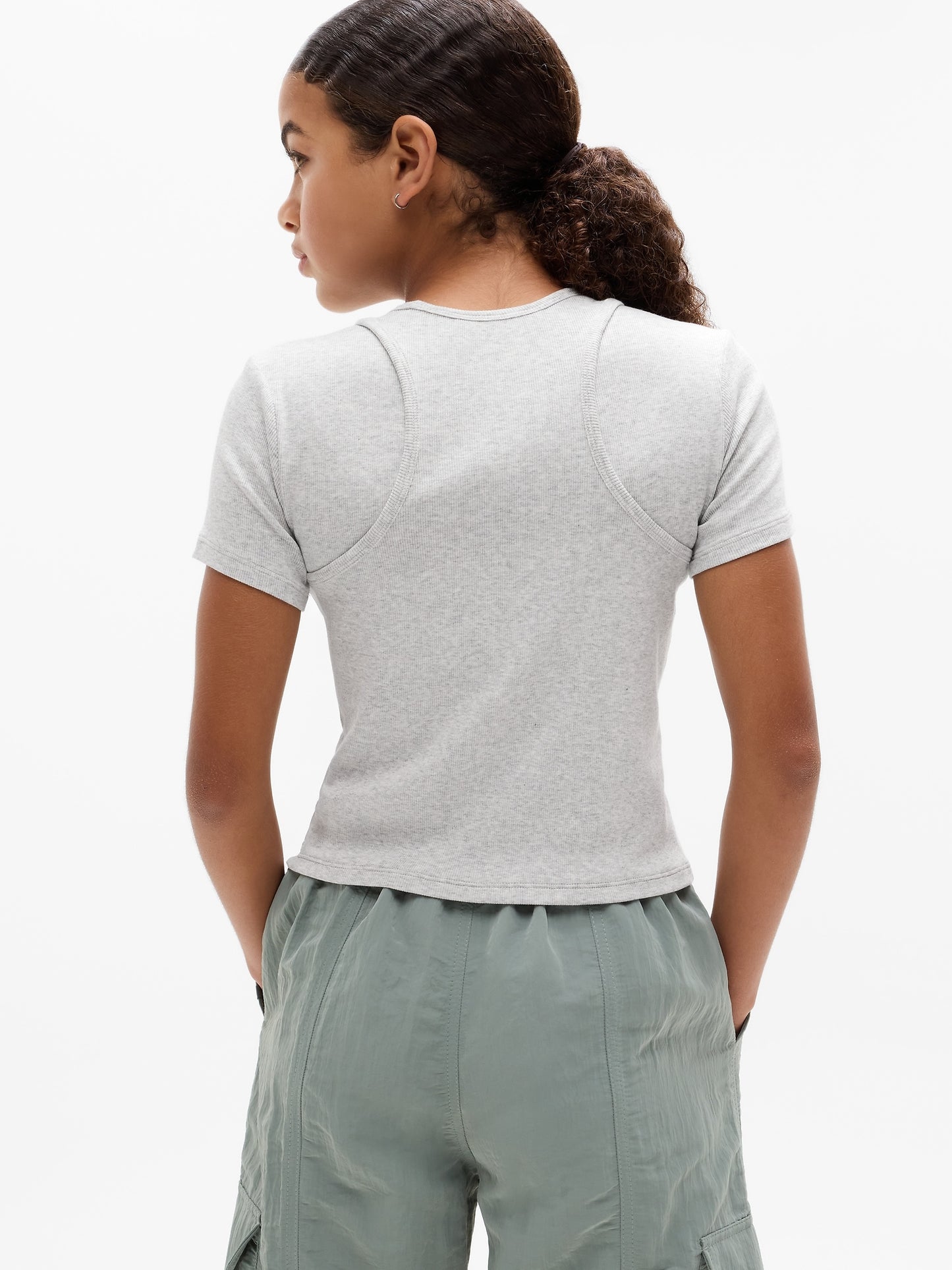 Athleta Girl Right Moves Rib Double Up Tee