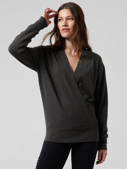 Purana V-Neck Wrap Sweatshirt