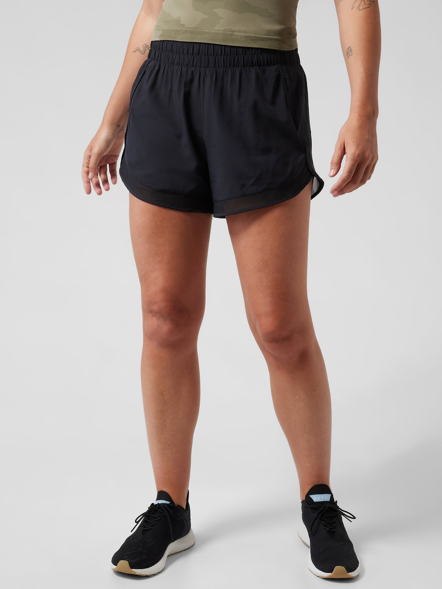 High Rise Mesh Racer Run Short