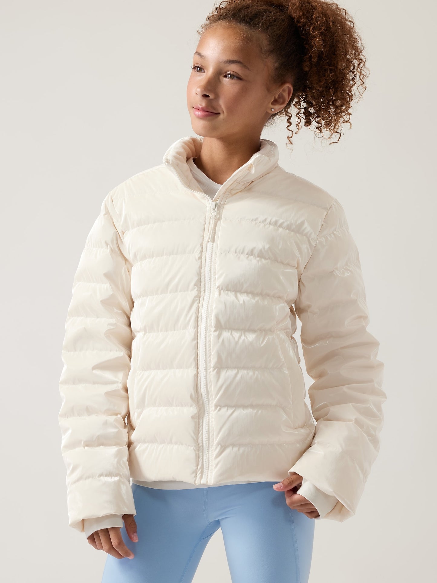 Athleta Girl Cool Days Metallic Down Jacket