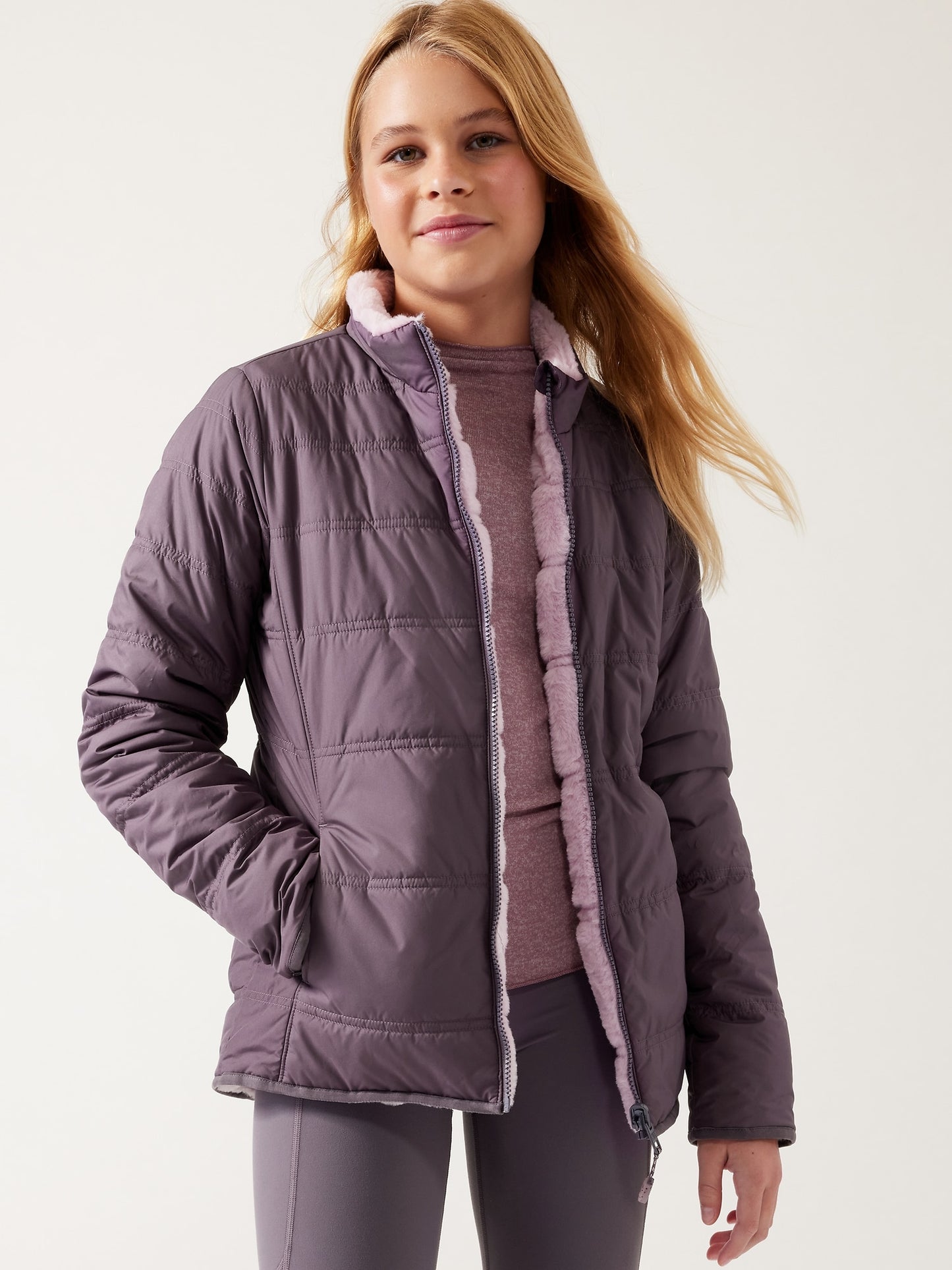 Athleta Girl Reversible Warm + Fuzzy Jacket