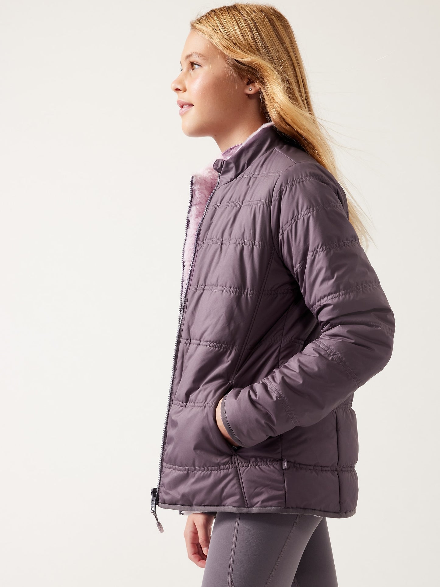 Athleta Girl Reversible Warm + Fuzzy Jacket