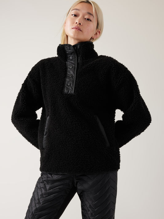 Cozy Sherpa Snap Sweatshirt