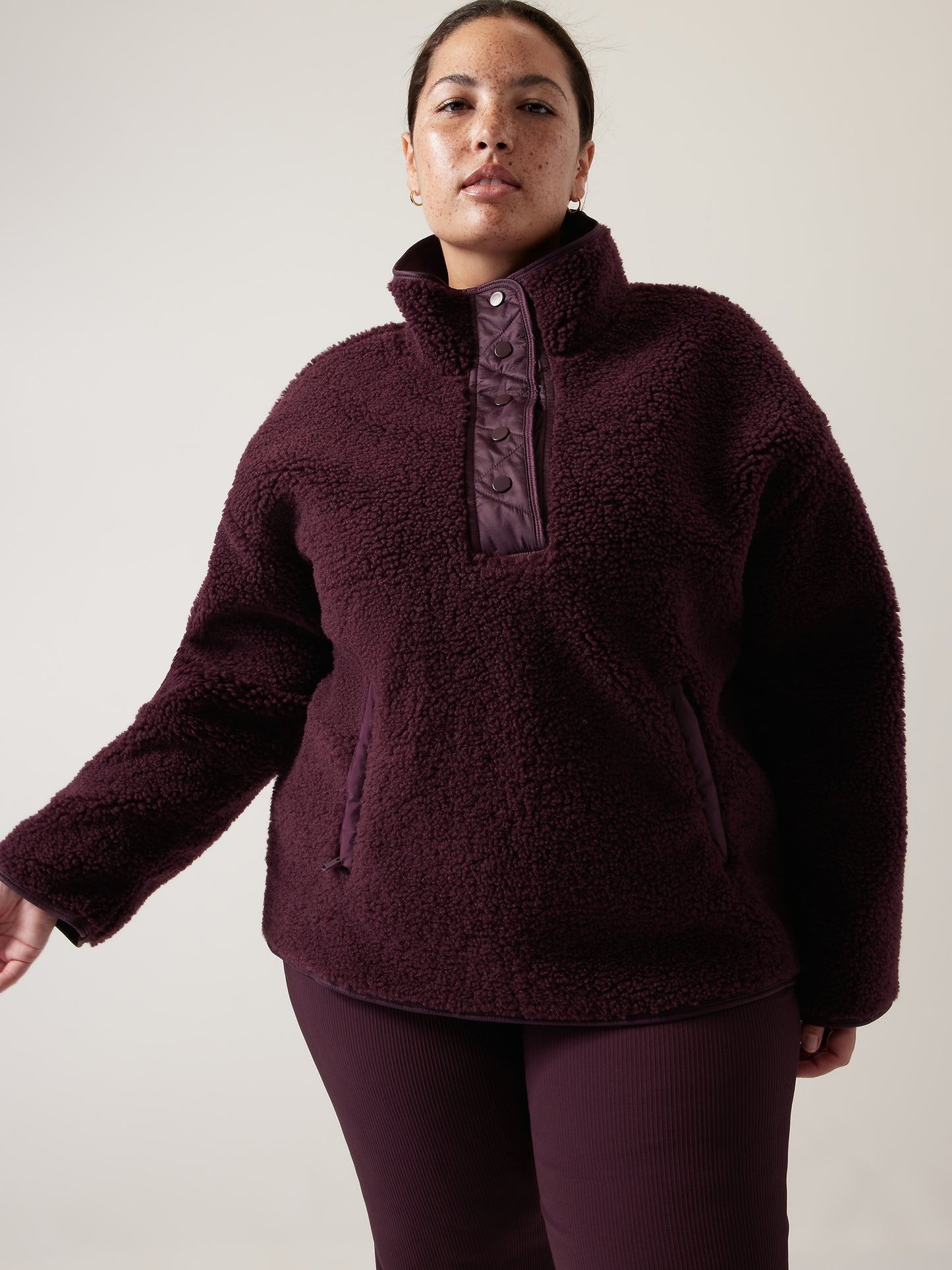 Cozy Sherpa Snap Sweatshirt