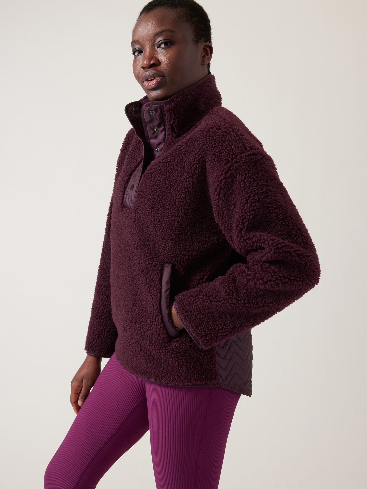 Cozy Sherpa Snap Sweatshirt