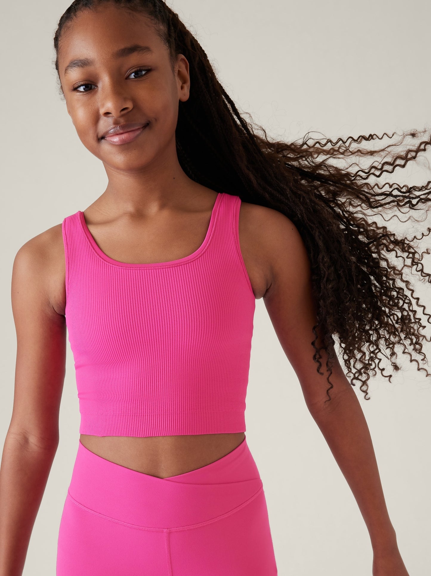 Athleta Girl Rise Above Rib Crop Tank