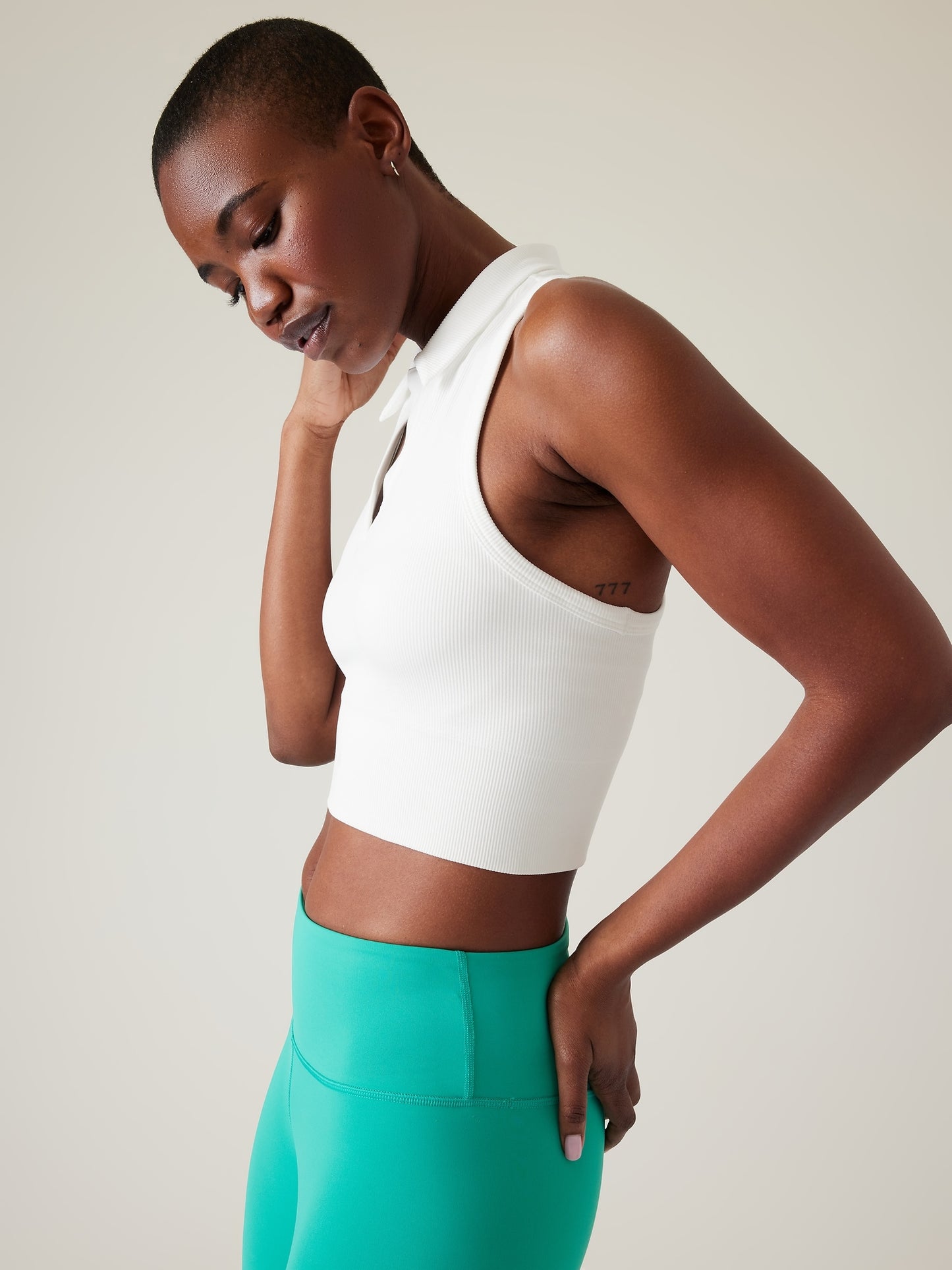 Aurora Seamless Crop Polo Tank