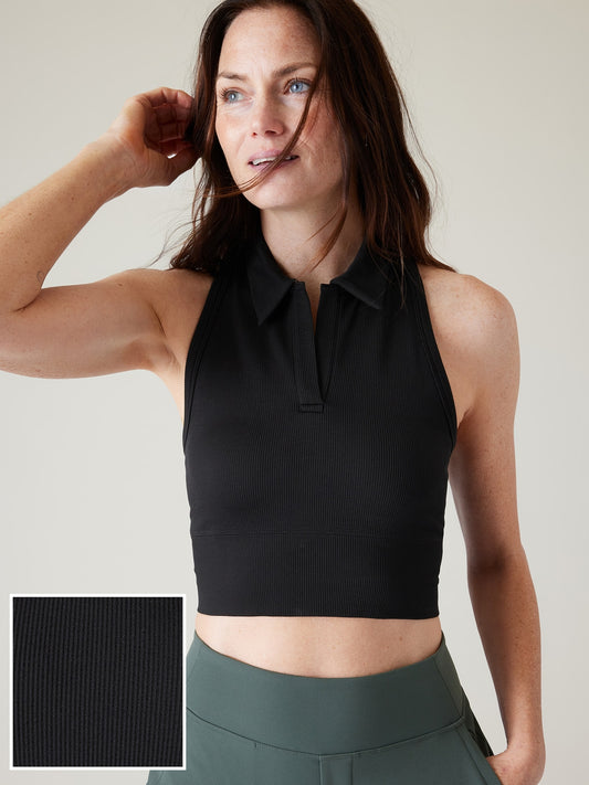 Aurora Seamless Crop Polo Tank