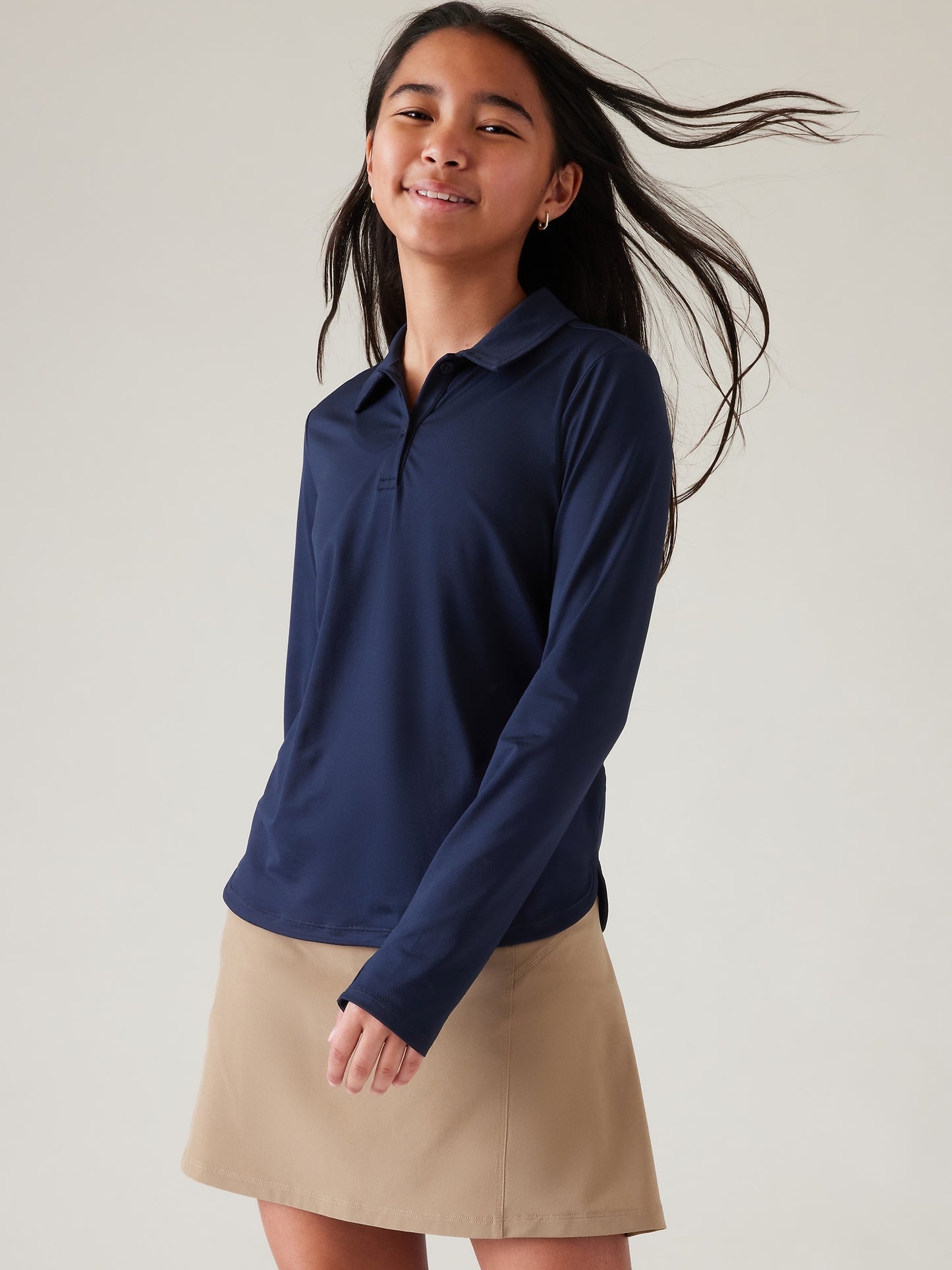 Athleta Girl School Day Long Sleeve Polo