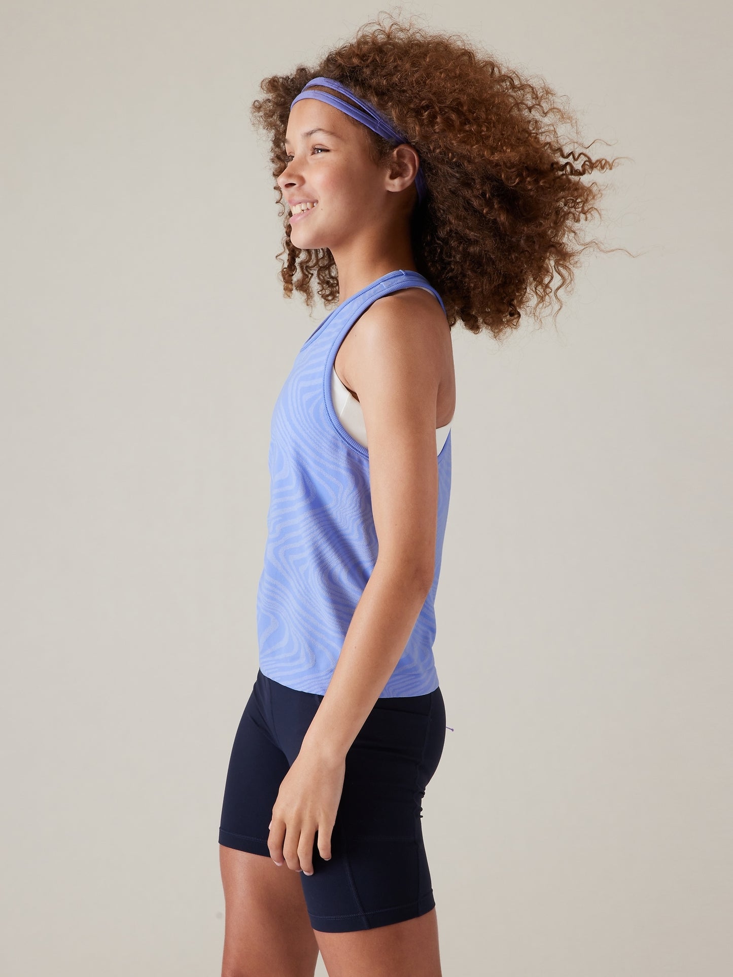 Athleta Girl Power Up Seamless Swirl Sport Length Tank