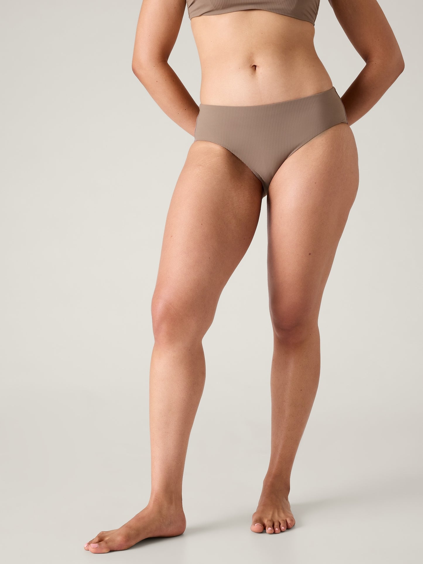 High Waist Rib Swim Bottom