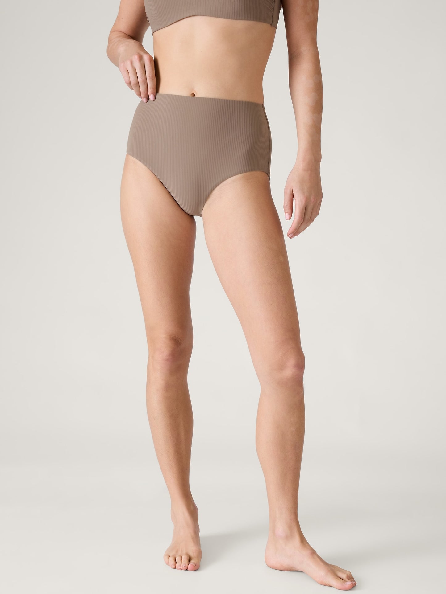 High Waist Rib Swim Bottom