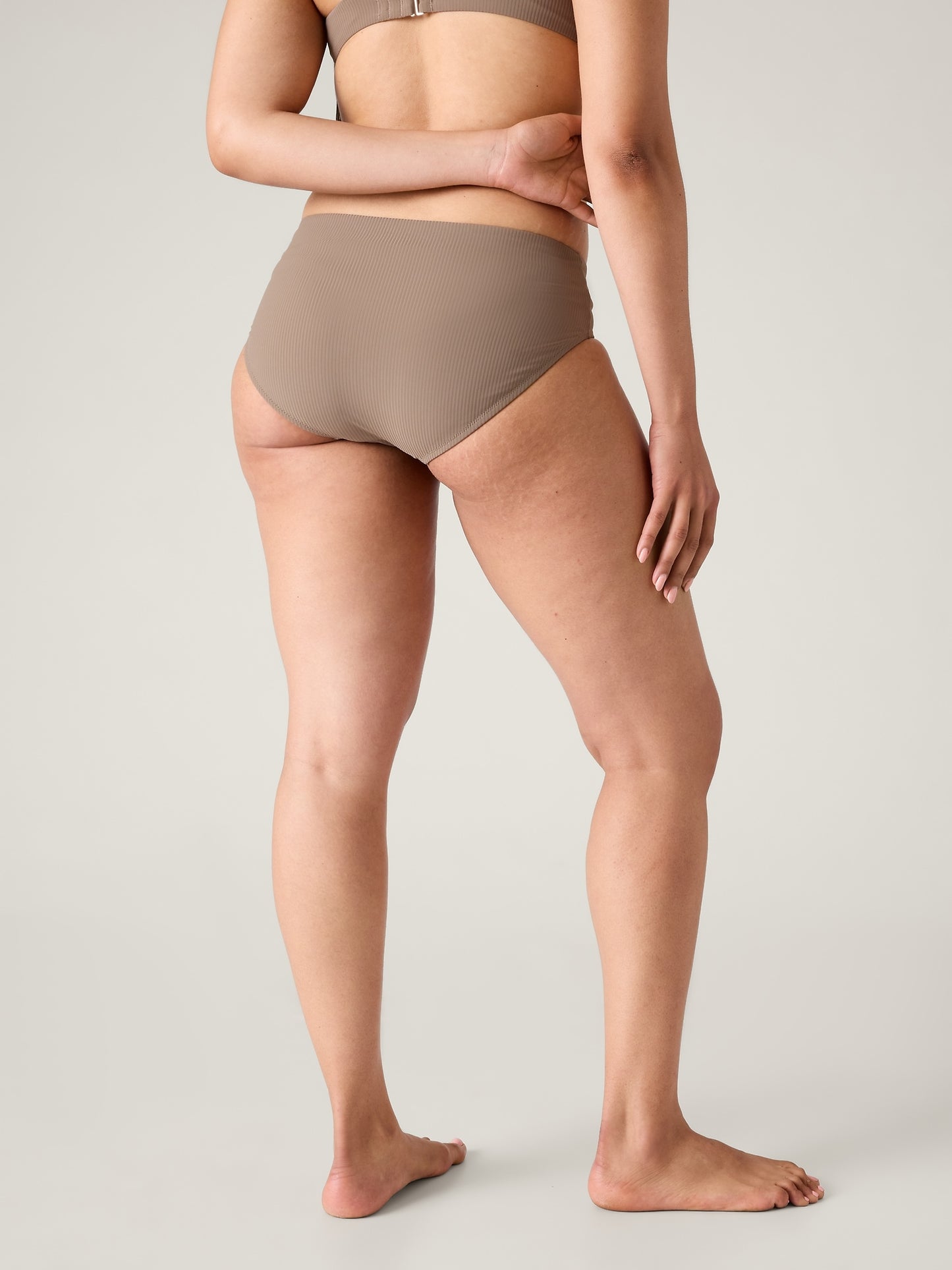 High Waist Rib Swim Bottom