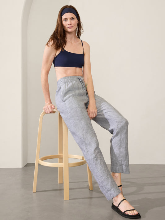 Retreat Linen High Rise Ankle Pant