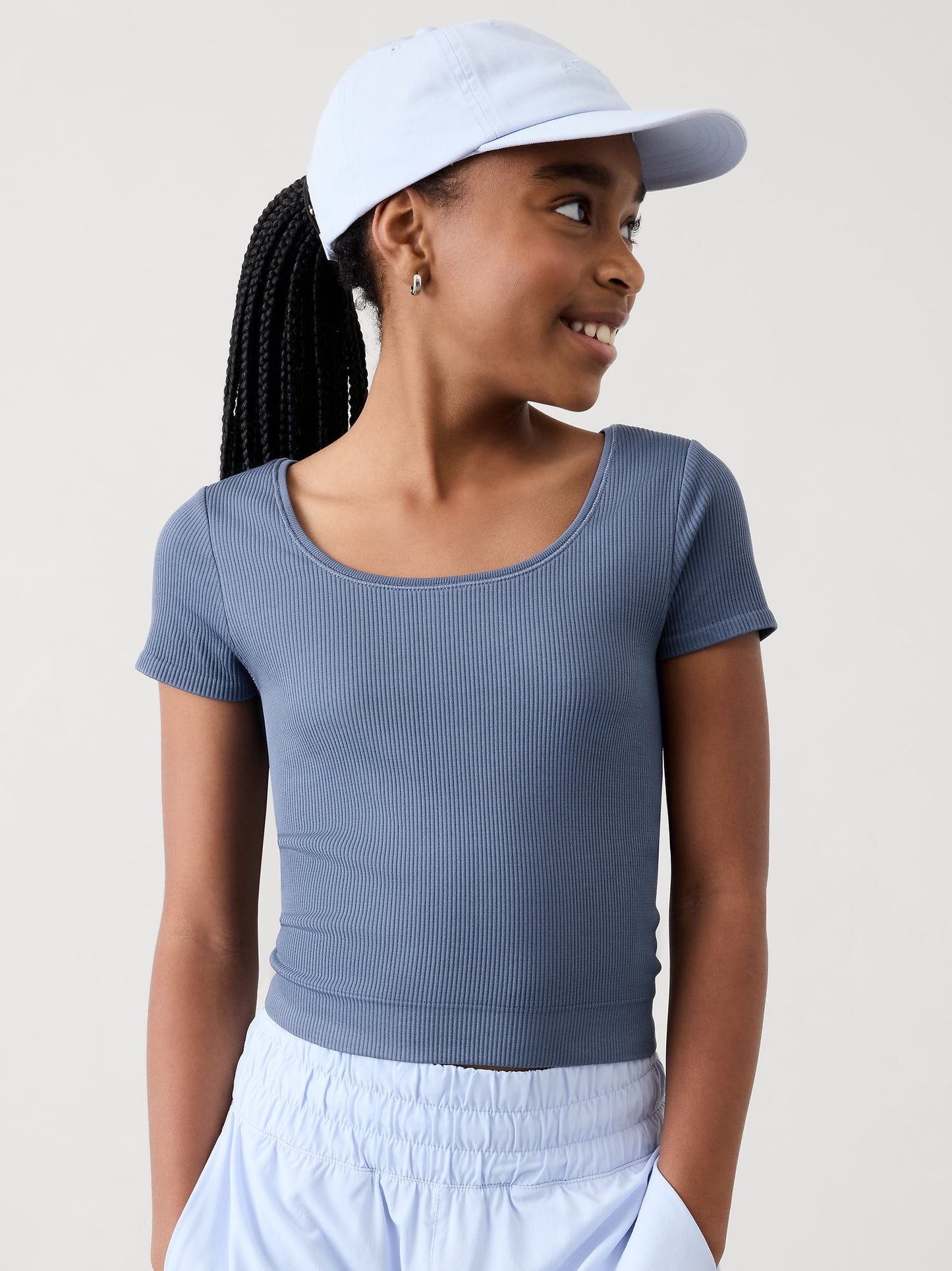 Athleta Girl Rise Above Rib Crop Tee