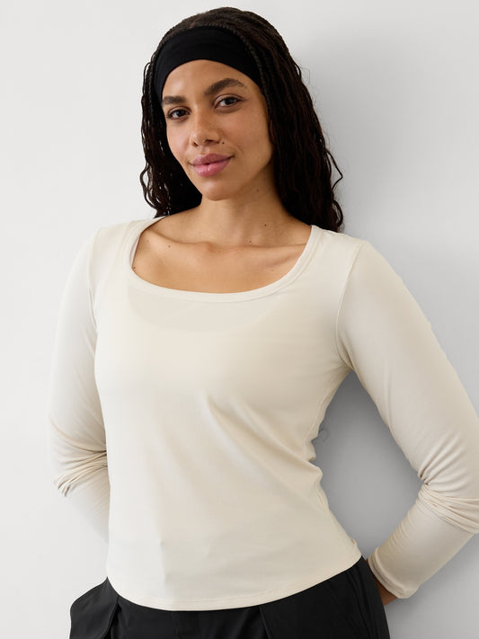 Signature Rib Square Neck Top