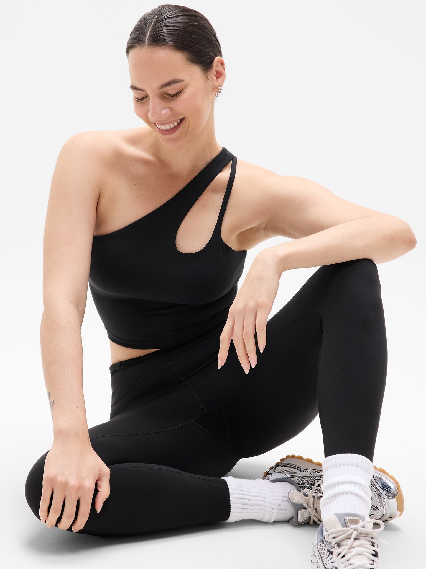 Transcend Asymmetrical Crop Sports Bra