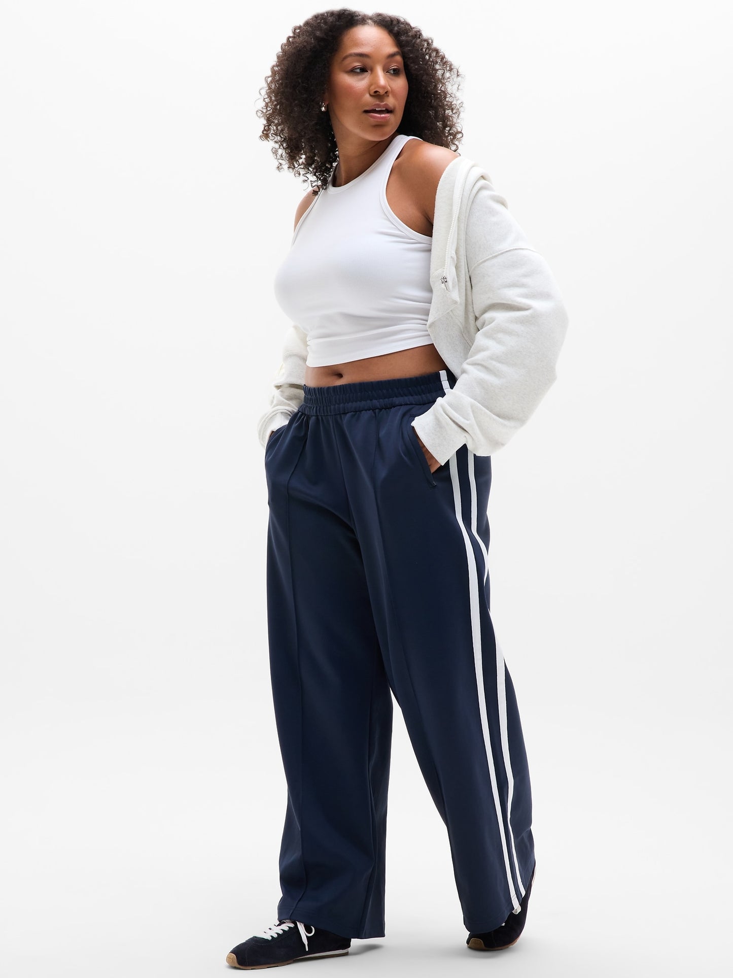 Tempo Mid Rise Wide Leg Track Pant