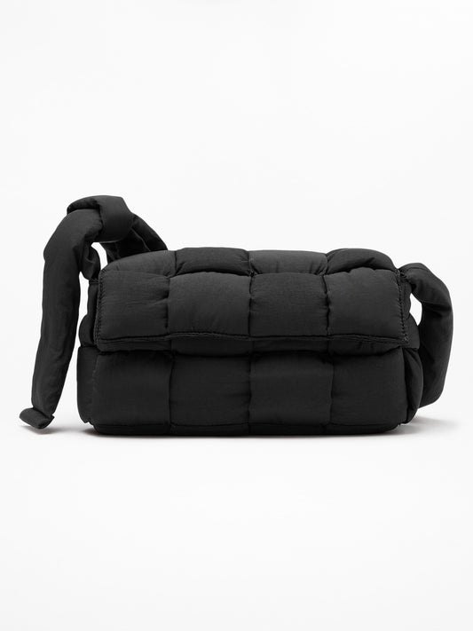 Woven Square Puff Crossbody
