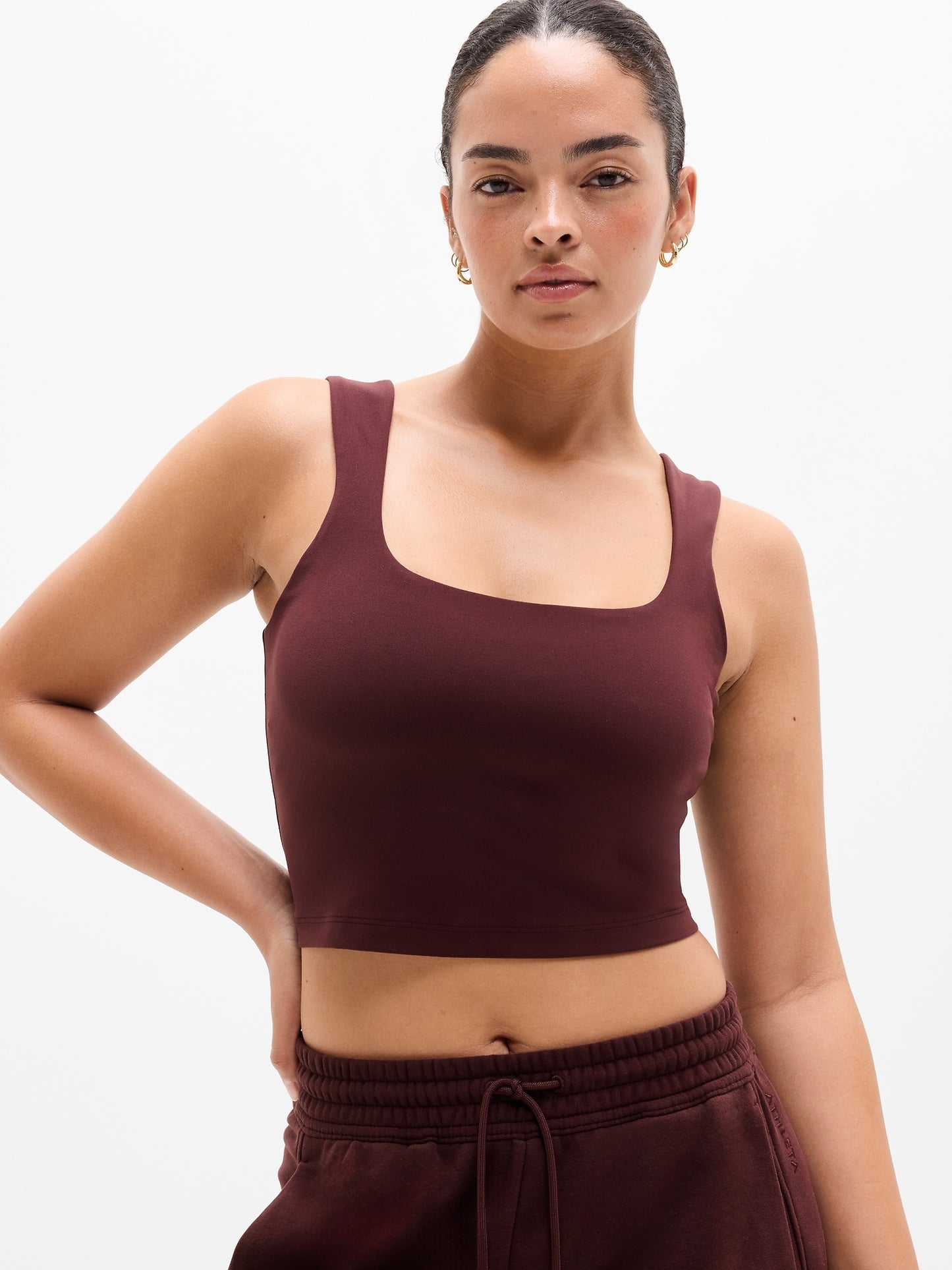 Transcend Square Neck Crop Sports Bra D-DD
