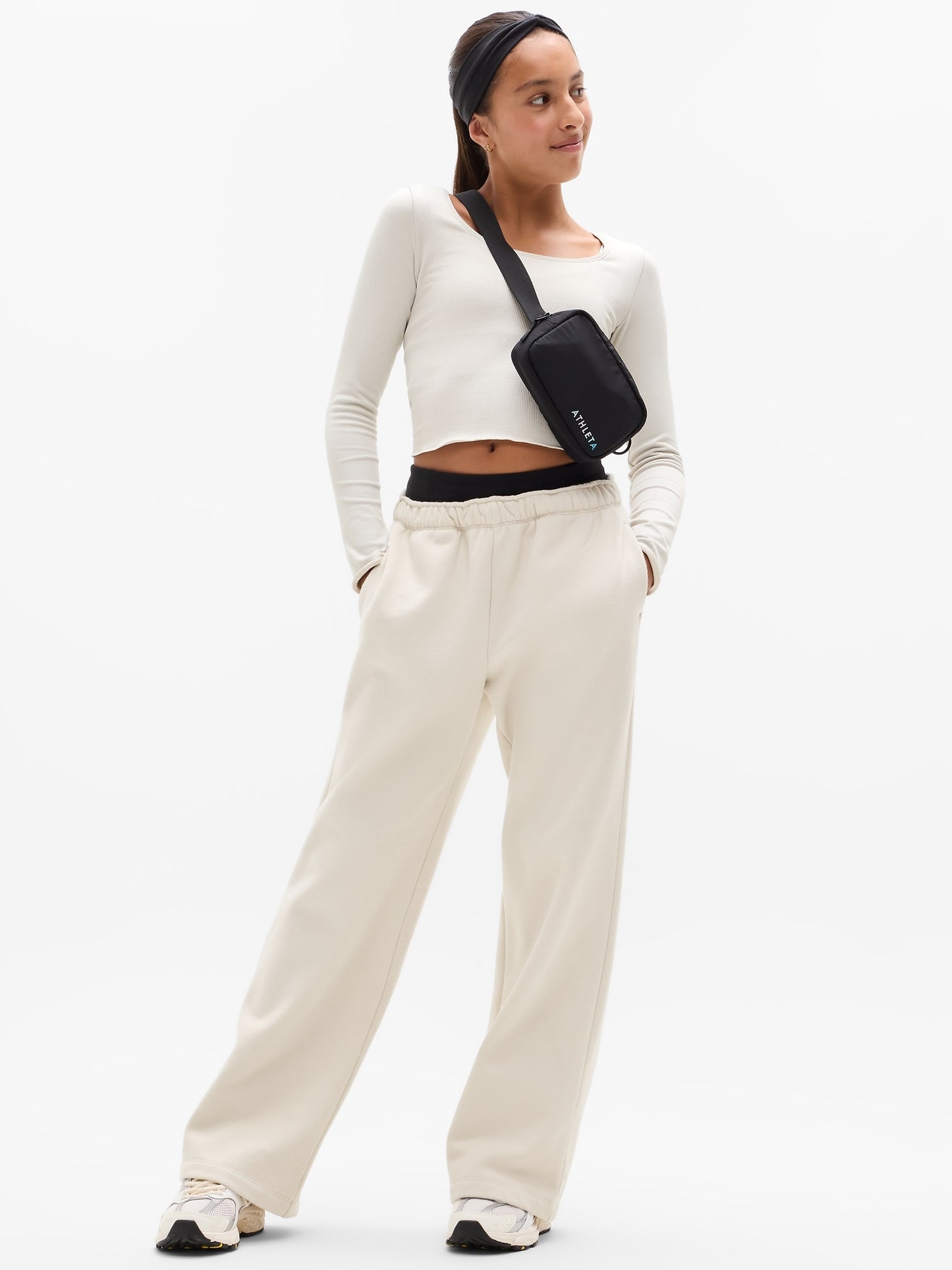 Athleta Girl Rise Above Rib Shimmer Top