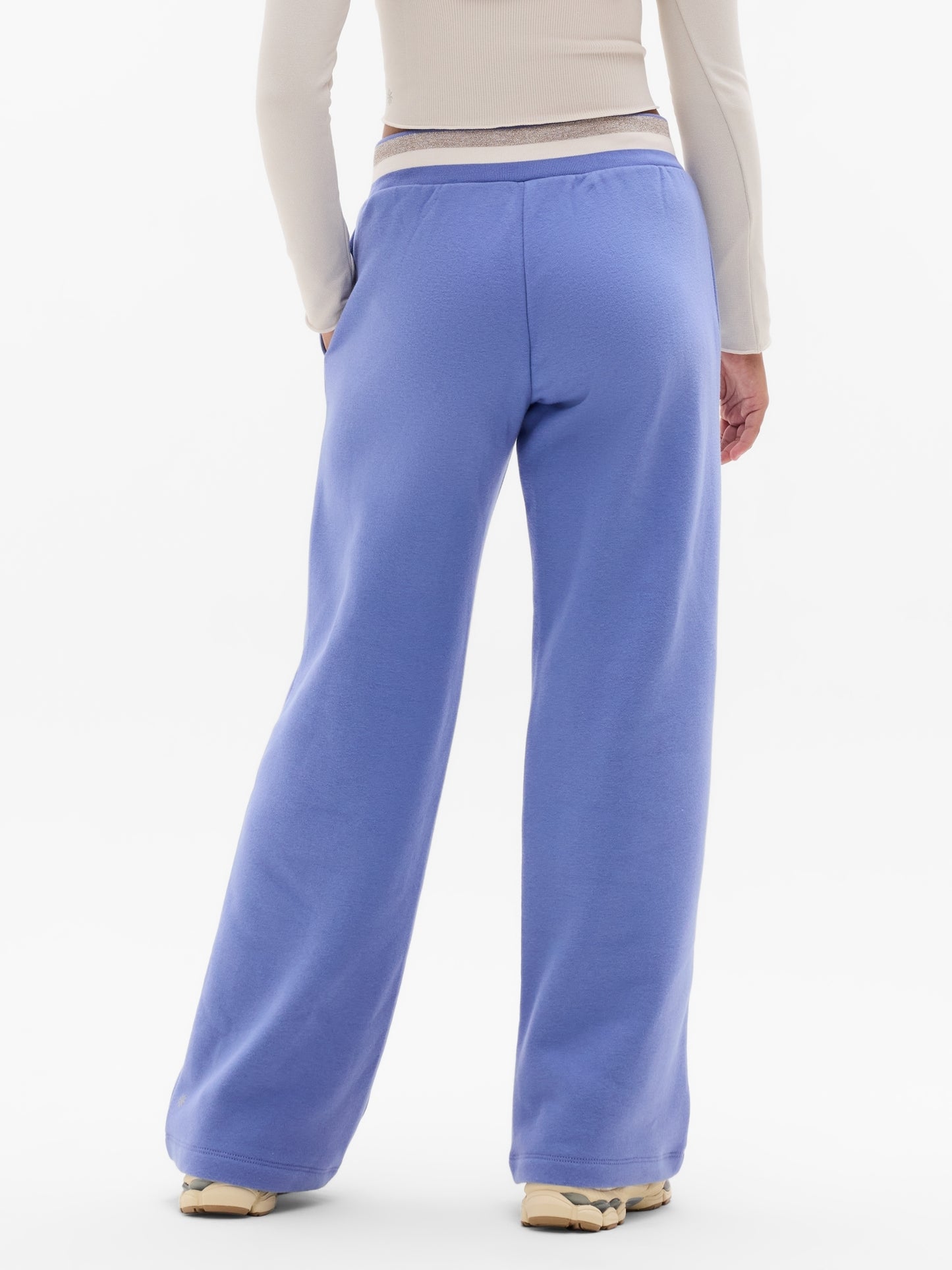Athleta Girl All Day Sparkle Rib Wide Fleece Leg Pant