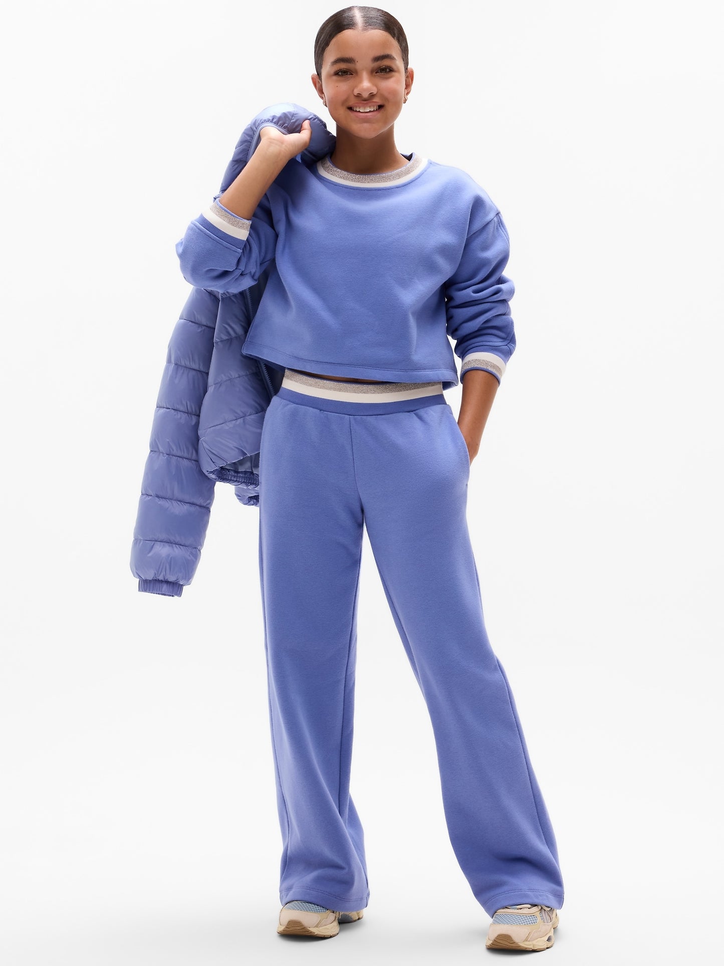 Athleta Girl All Day Sparkle Rib Crew