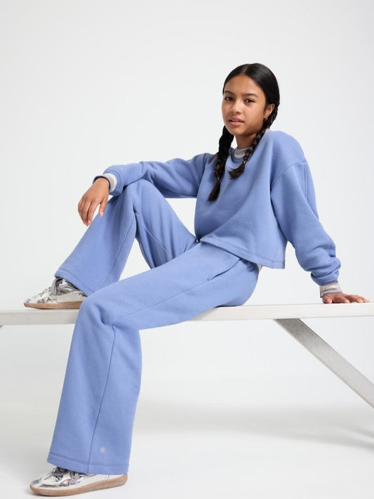 Athleta Girl All Day Sparkle Rib Wide Fleece Leg Pant