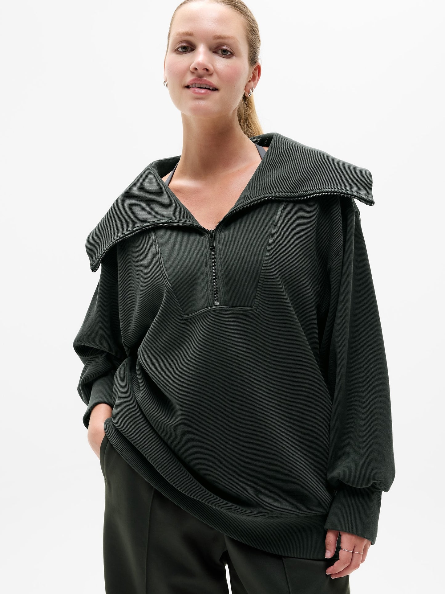 Ottoman Rib 1/4 Zip Sweatshirt