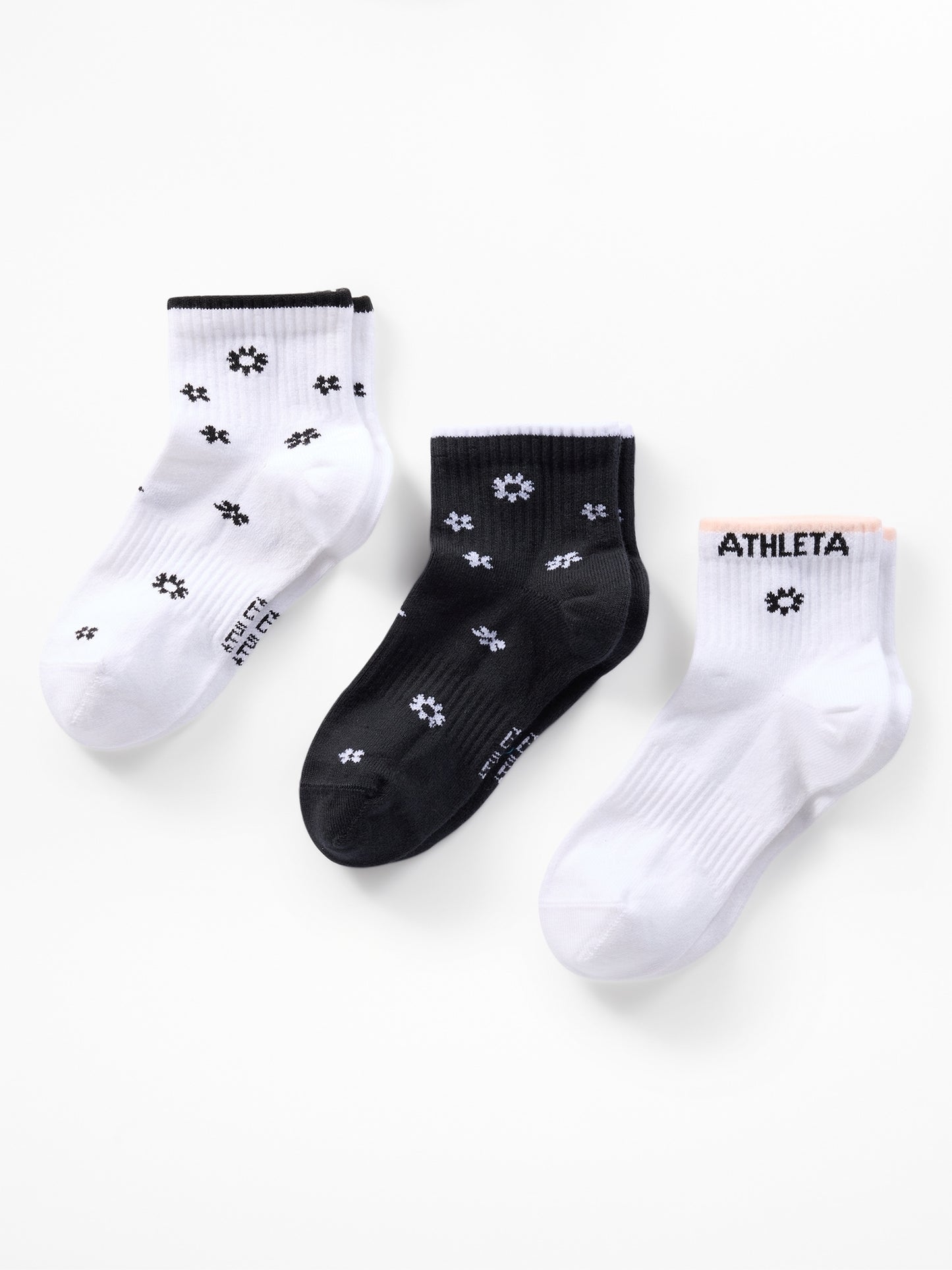 Athleta Girl Everyday Quarter Crew Sock 3-Pack