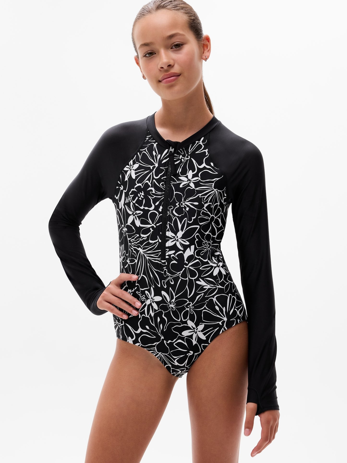Athleta Girl Rashguard One Piece Swimsuit