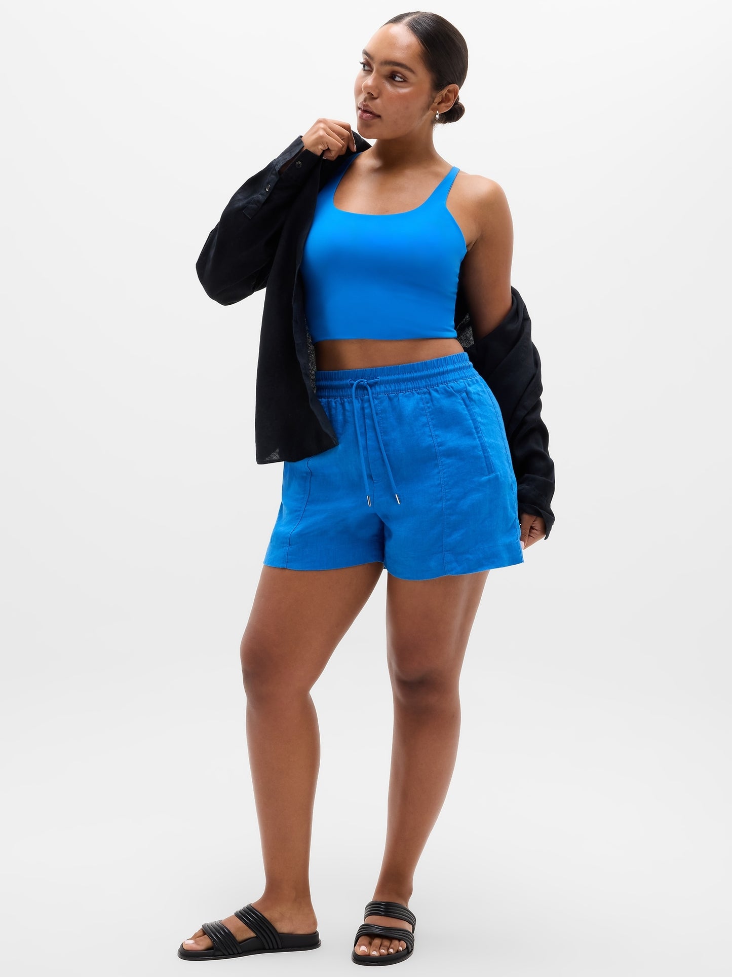 Retreat Linen Mid Rise 4" Short