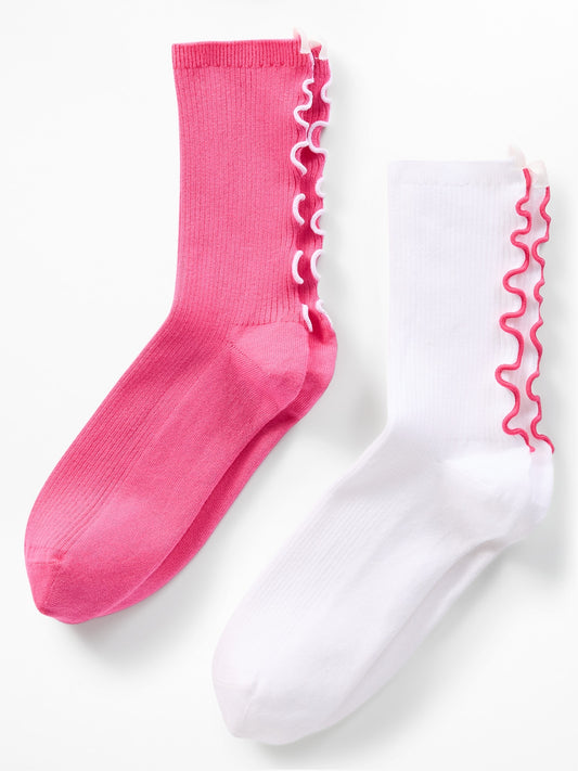 Athleta Ruffle Novelty Everyday Crew Sock 2-Pack