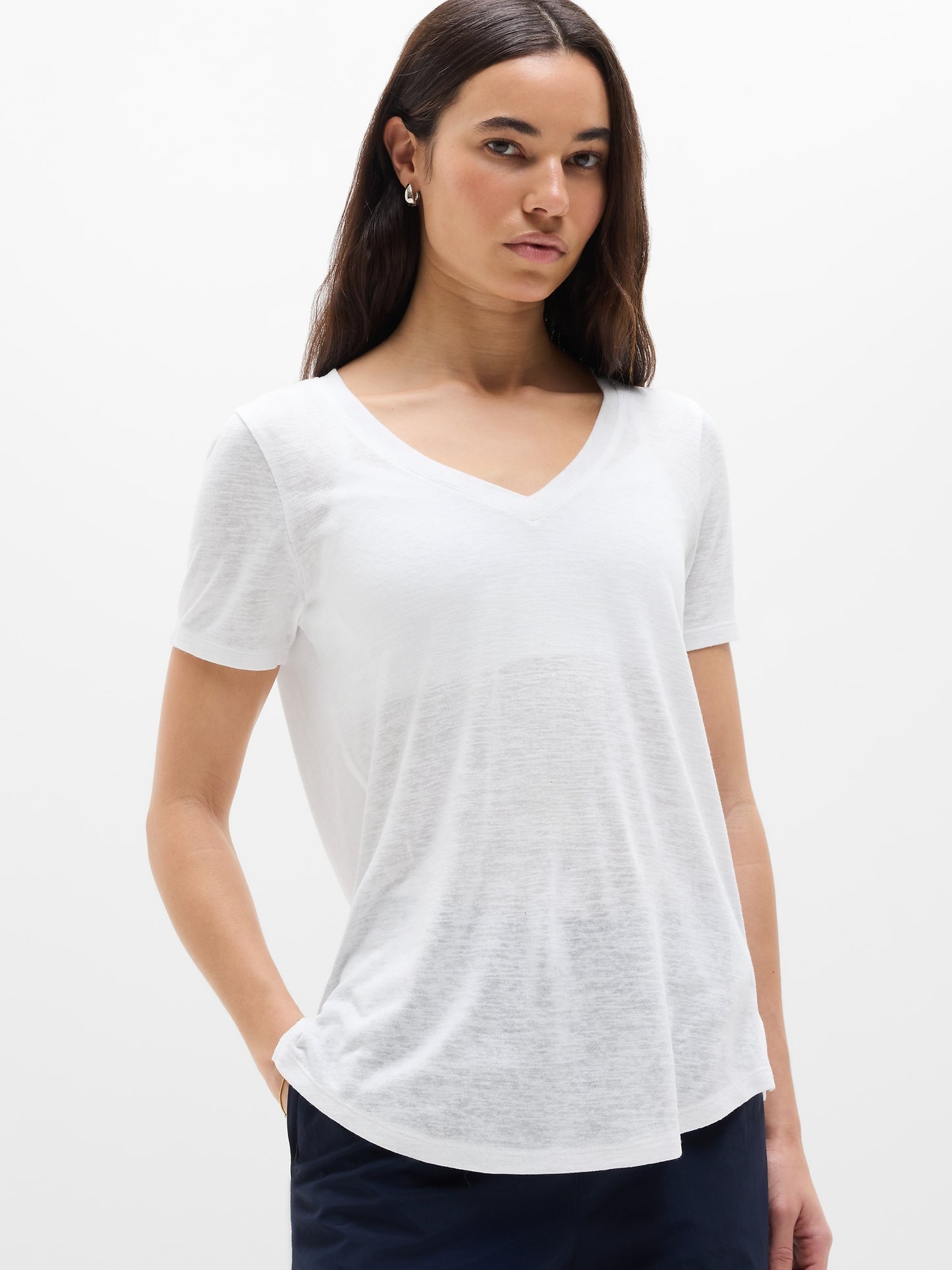 Breezy Scoop V-Neck Tee