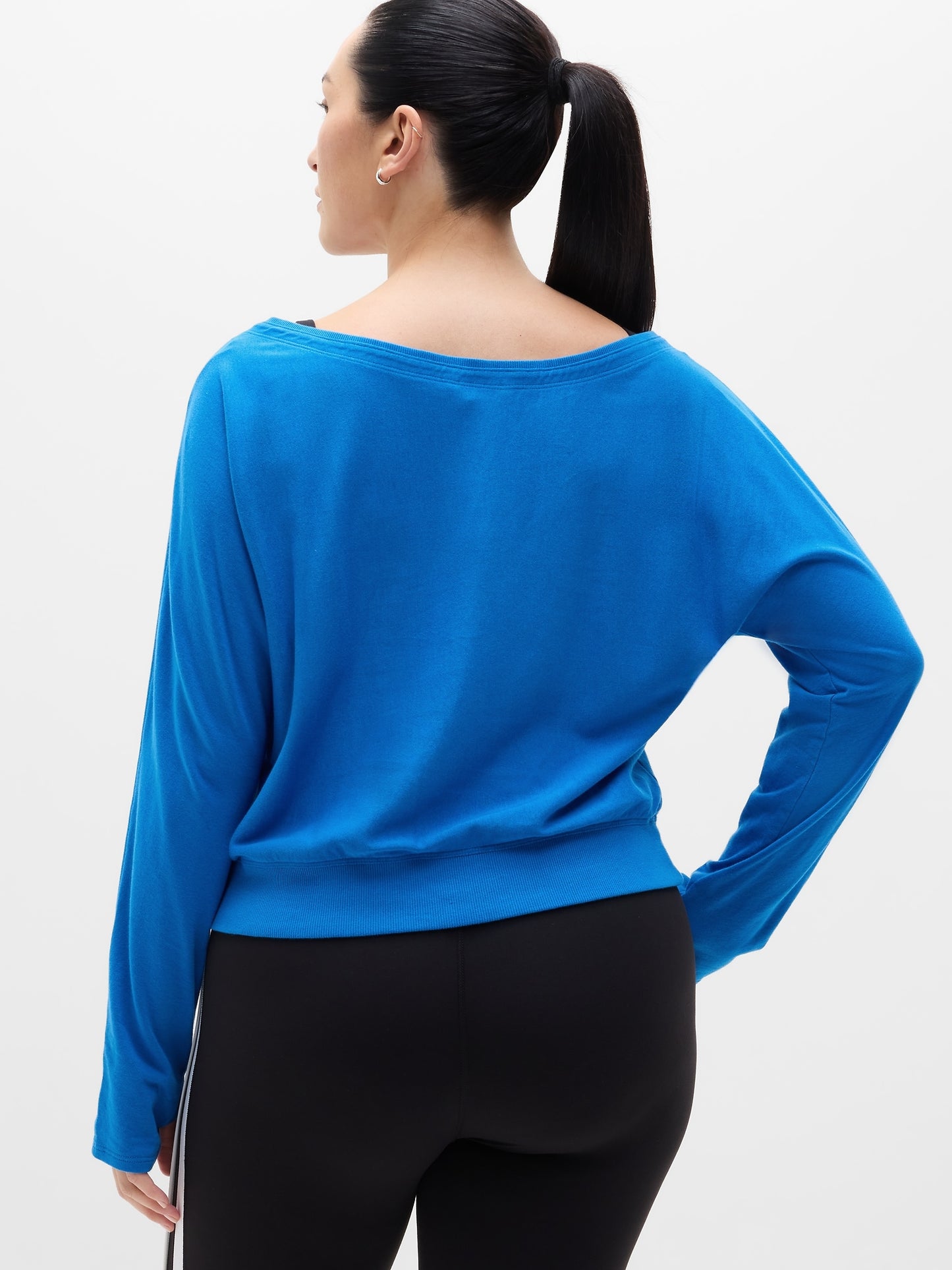 Airy Cotton Terry Boat Neck Sweatshirt