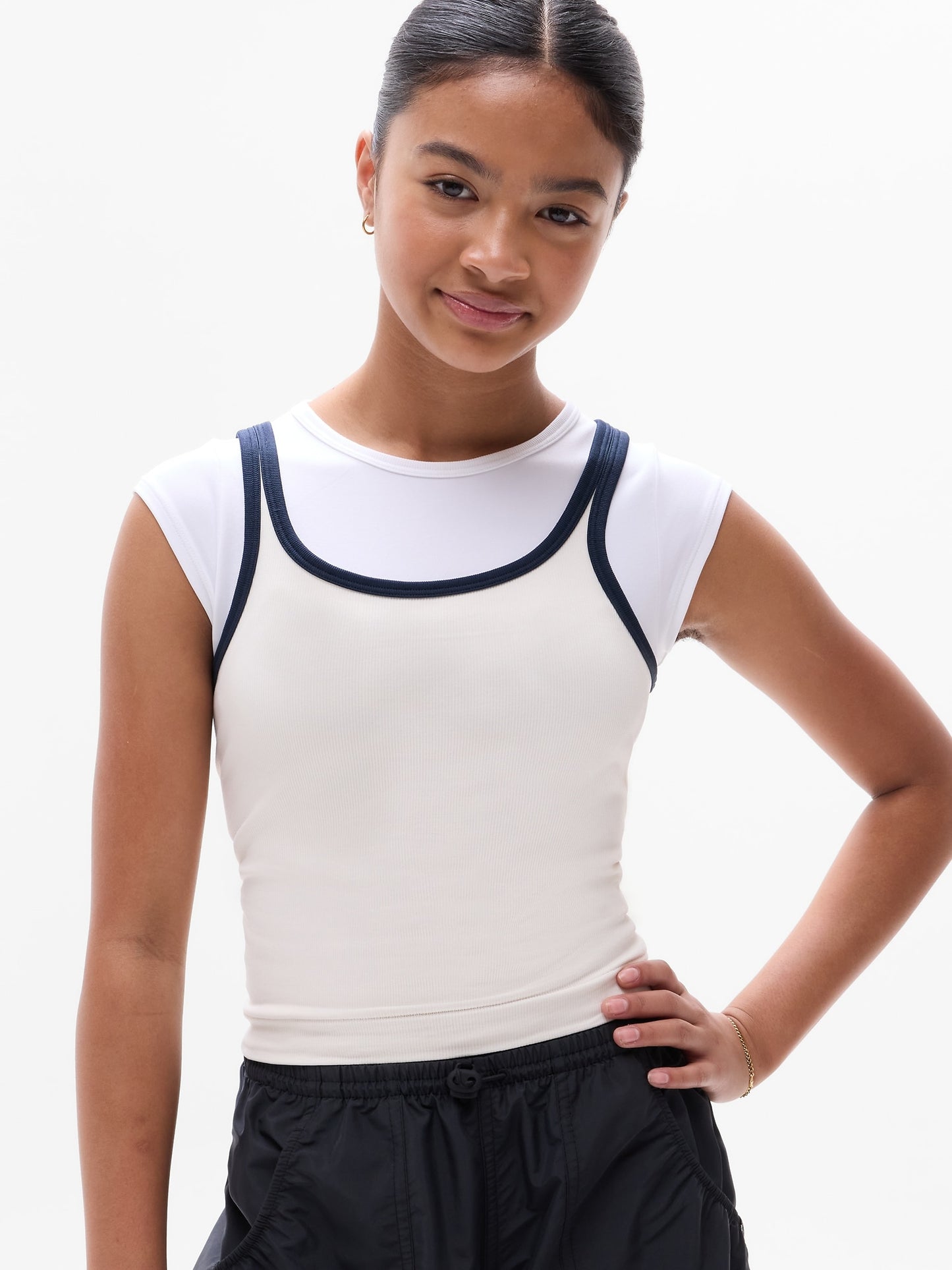 Athleta Girl Rise Above Rib Double Up Tee