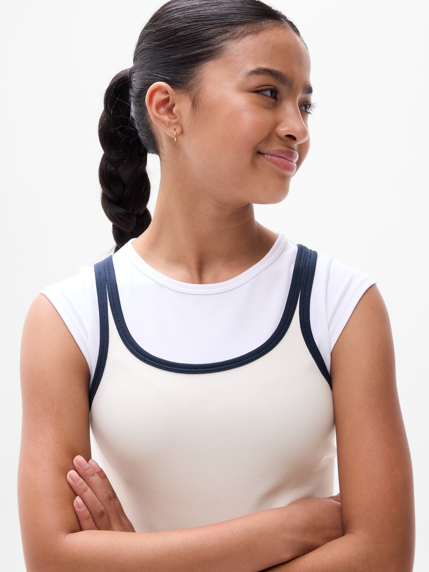 Athleta Girl Rise Above Rib Double Up Tee