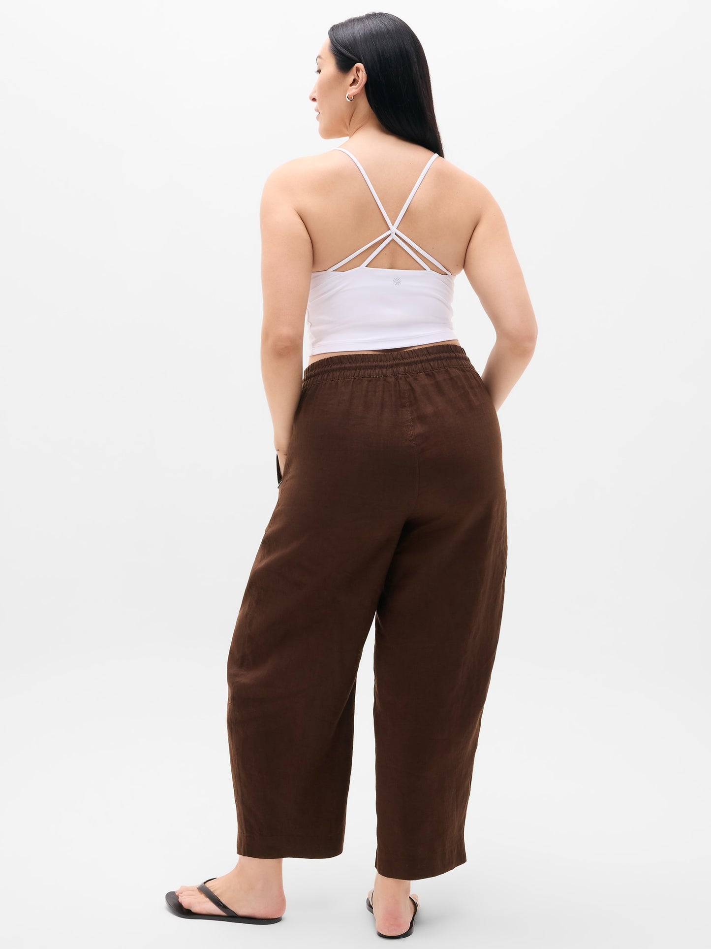 Retreat Linen Easy Barrel Crop Pant
