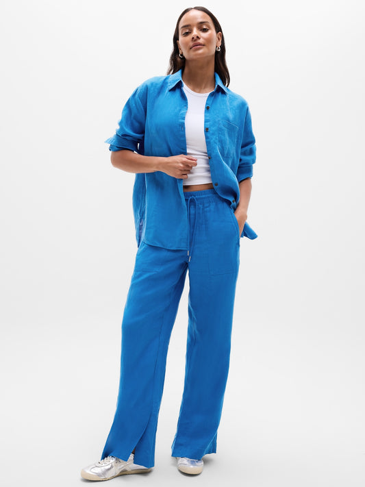 Retreat Linen High Rise Wide Leg Pant