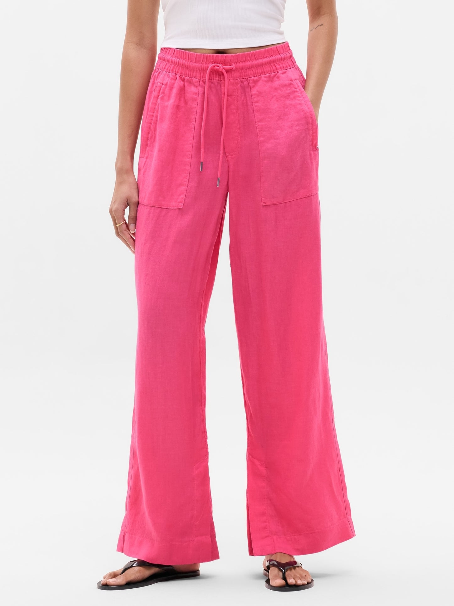 Retreat Linen High Rise Wide Leg Pant