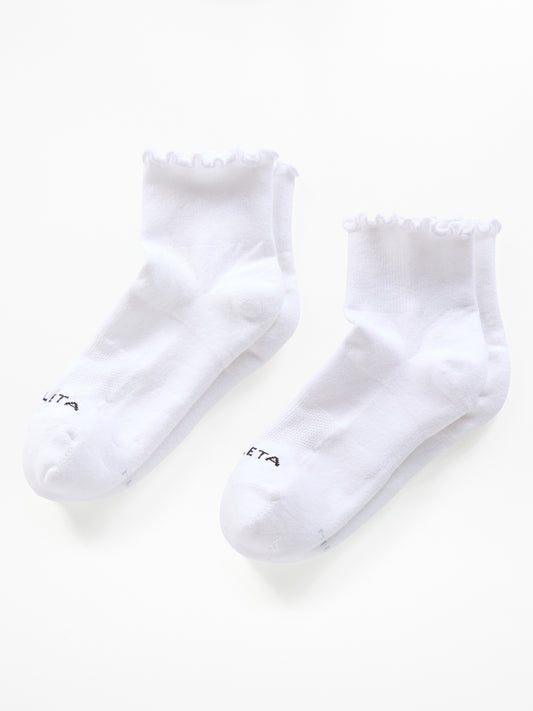Athleta Ruffle Everyday Quarter Crew Sock 2-Pack