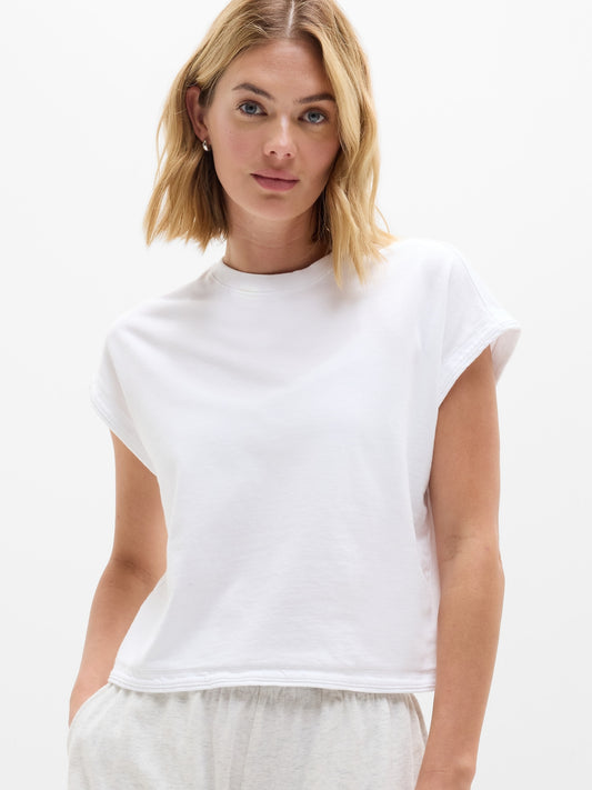 Airy Cotton Terry Sweatshirt Tee