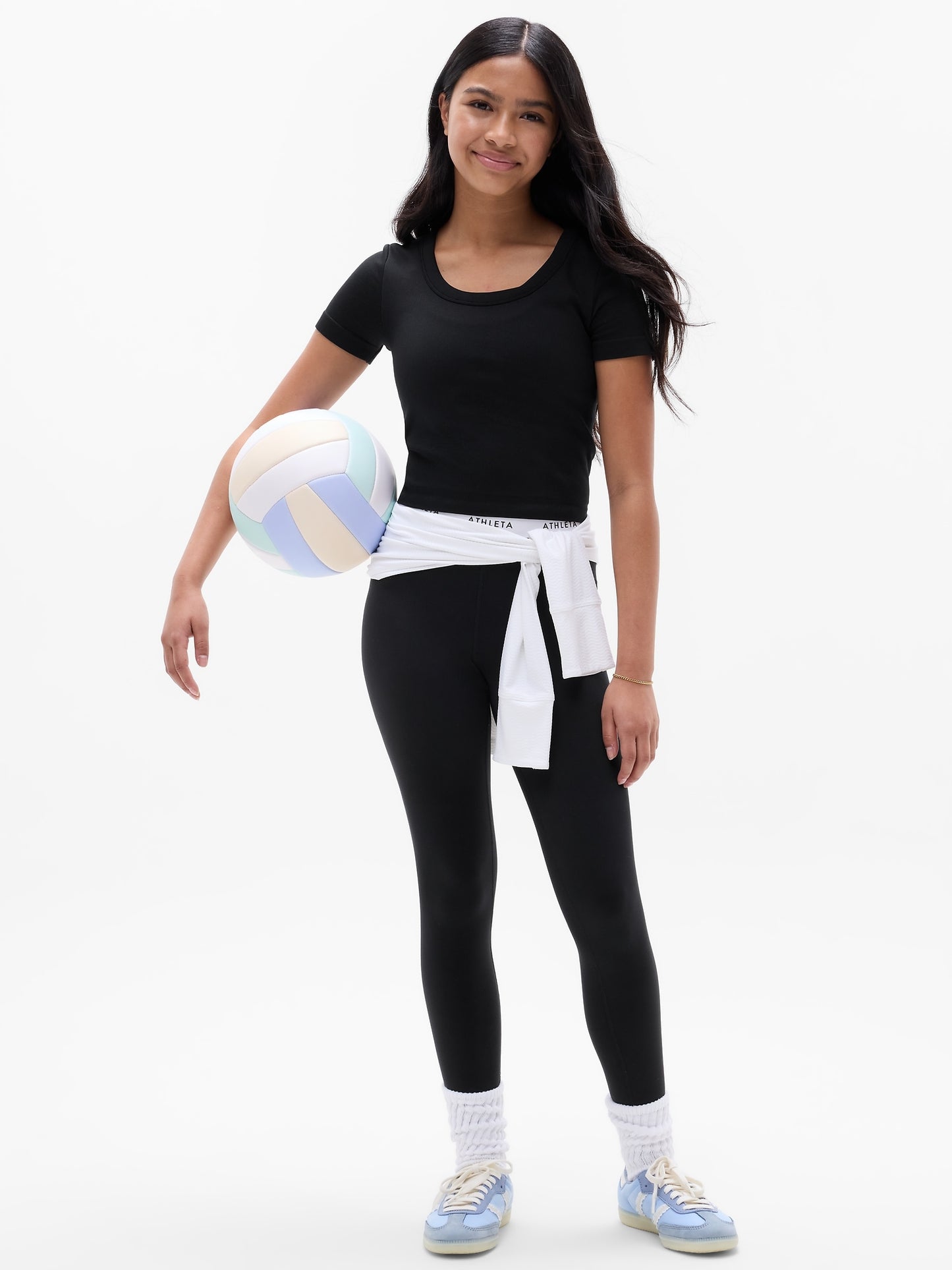 Athleta Girl Rise Above Rib Scoop Tee