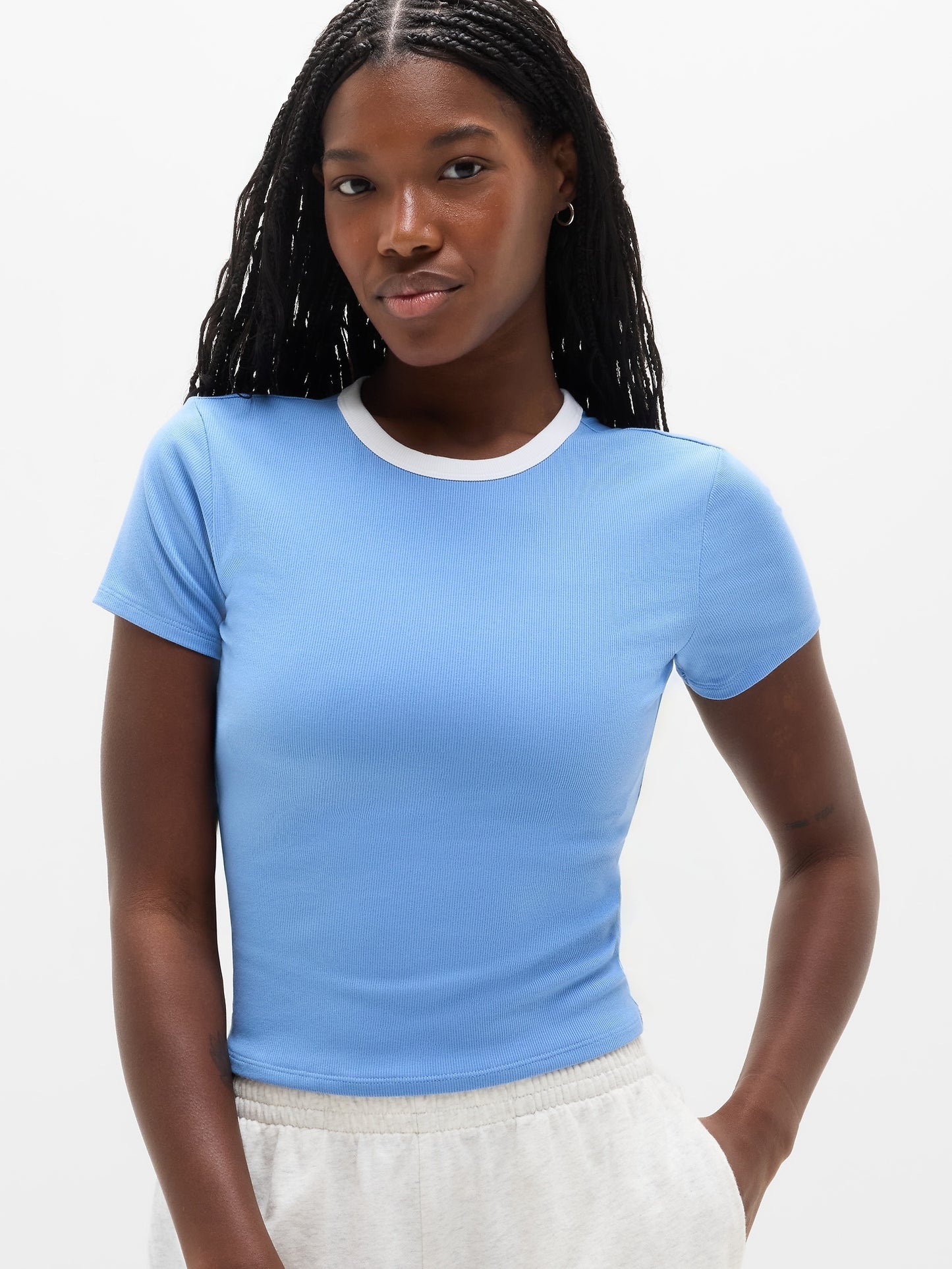 Signature Rib Crop Tee