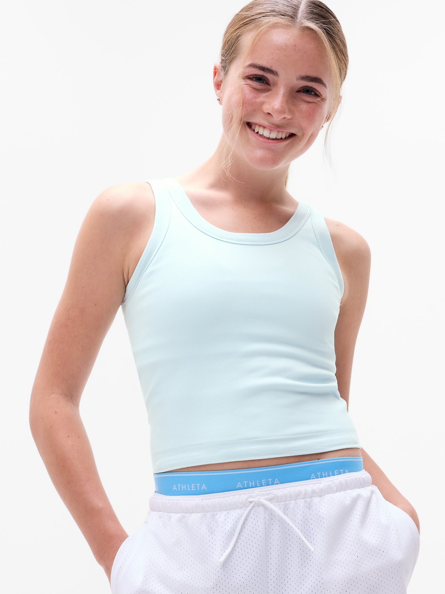 Athleta Girl Rise Above Rib Scoop Tank