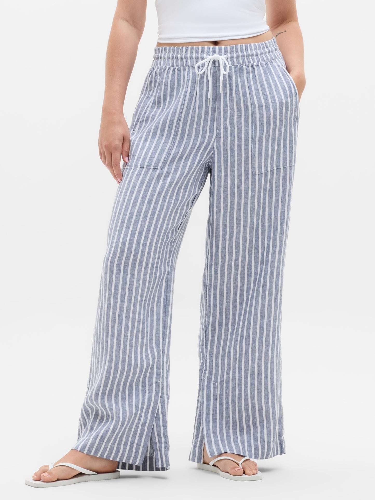 Retreat Linen High Rise Wide Leg Pant